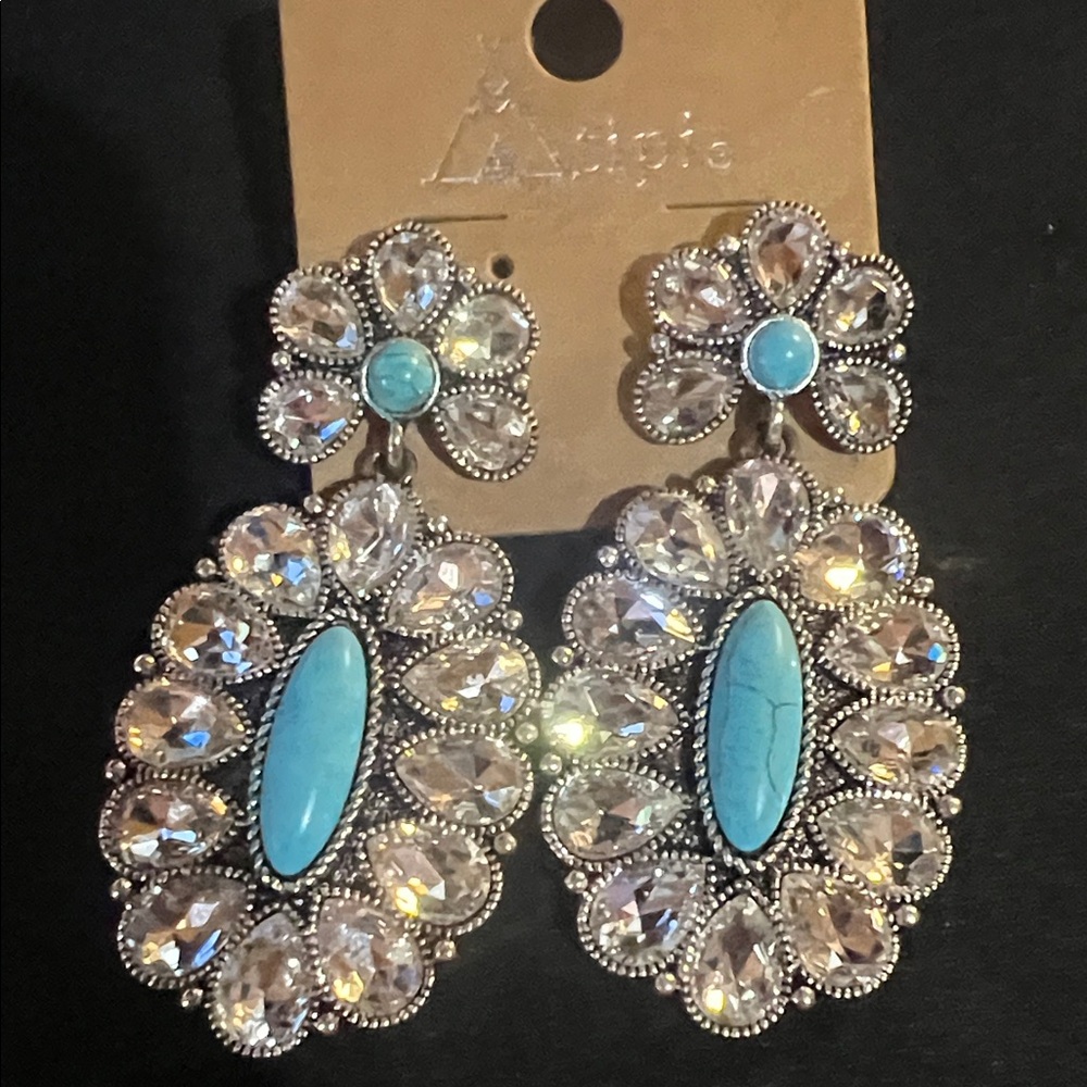 Elegant Silver and Turquoise Earrings